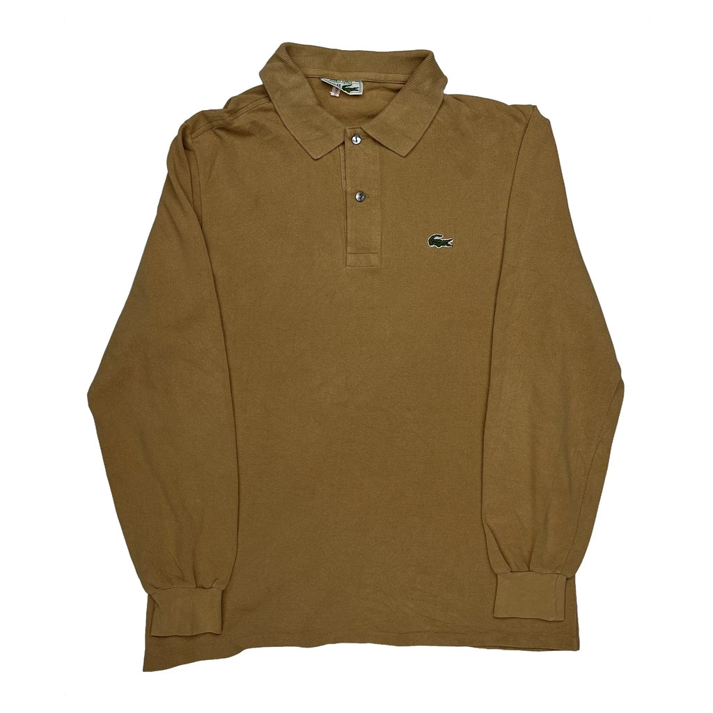 Lacoste Polo Shirt - Small Brown Cotton