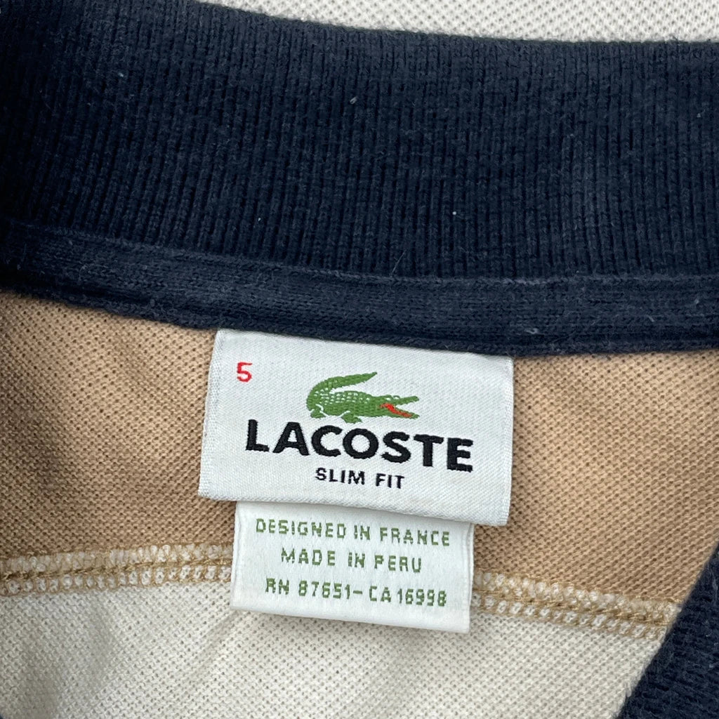 Lacoste Slim Fit Polo Shirt - Large Cream Cotton - Image 3