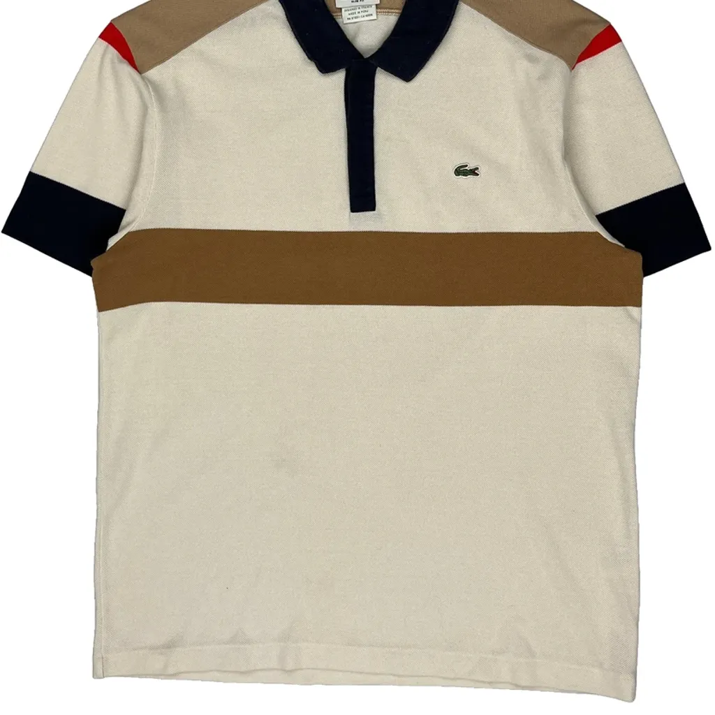 Lacoste Slim Fit Polo Shirt - Large Cream Cotton - Image 4