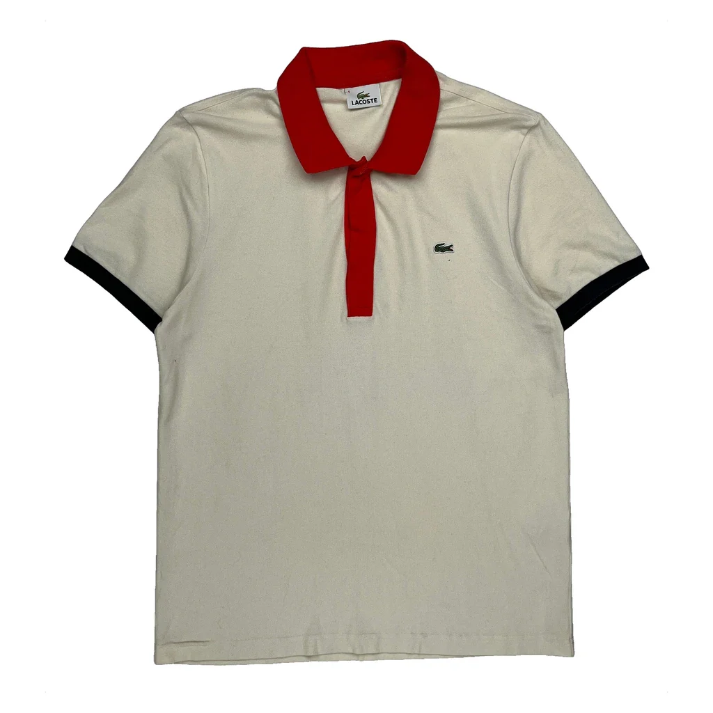 Lacoste Polo Shirt - Large Cream Cotton