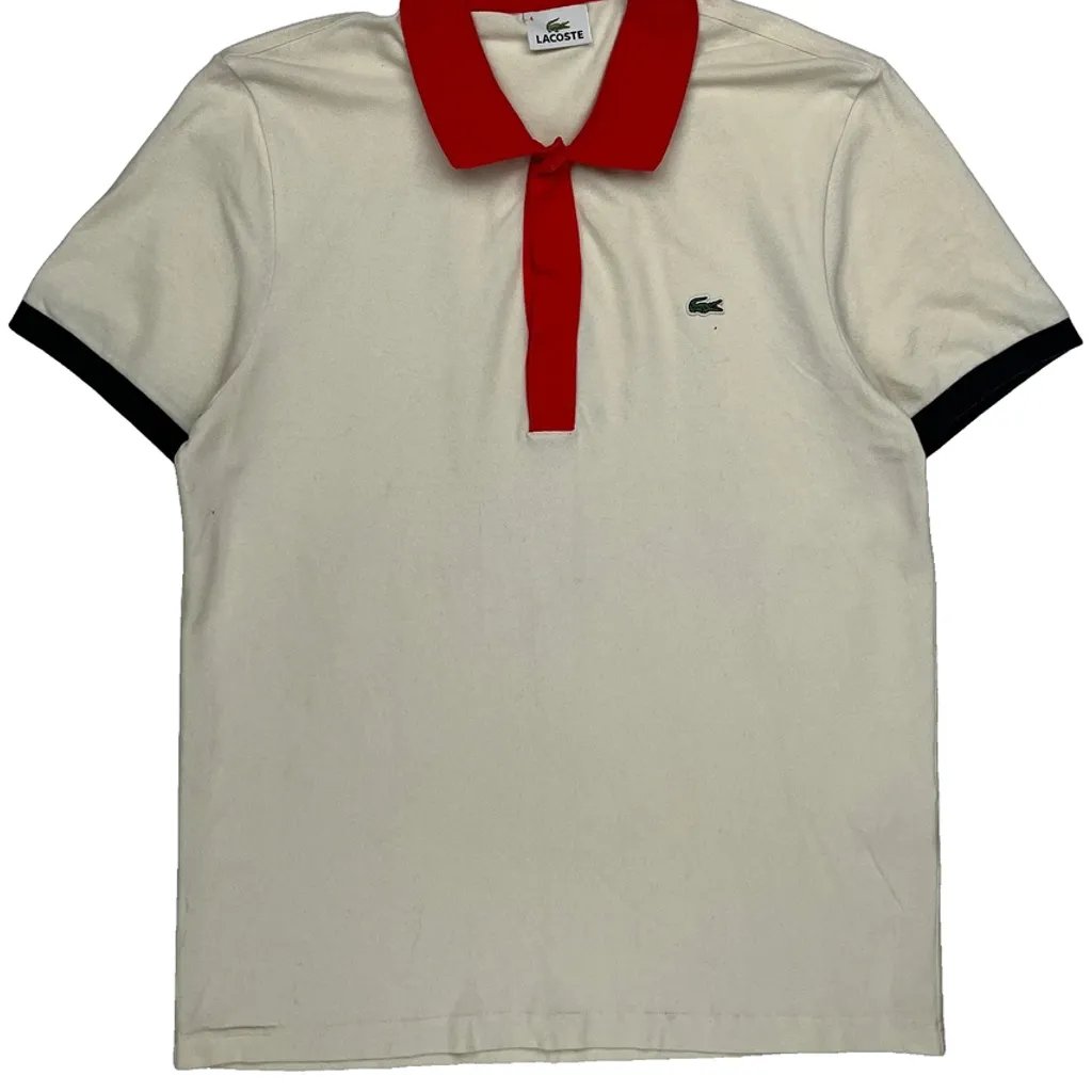 Lacoste Polo Shirt - Large Cream Cotton - Image 6