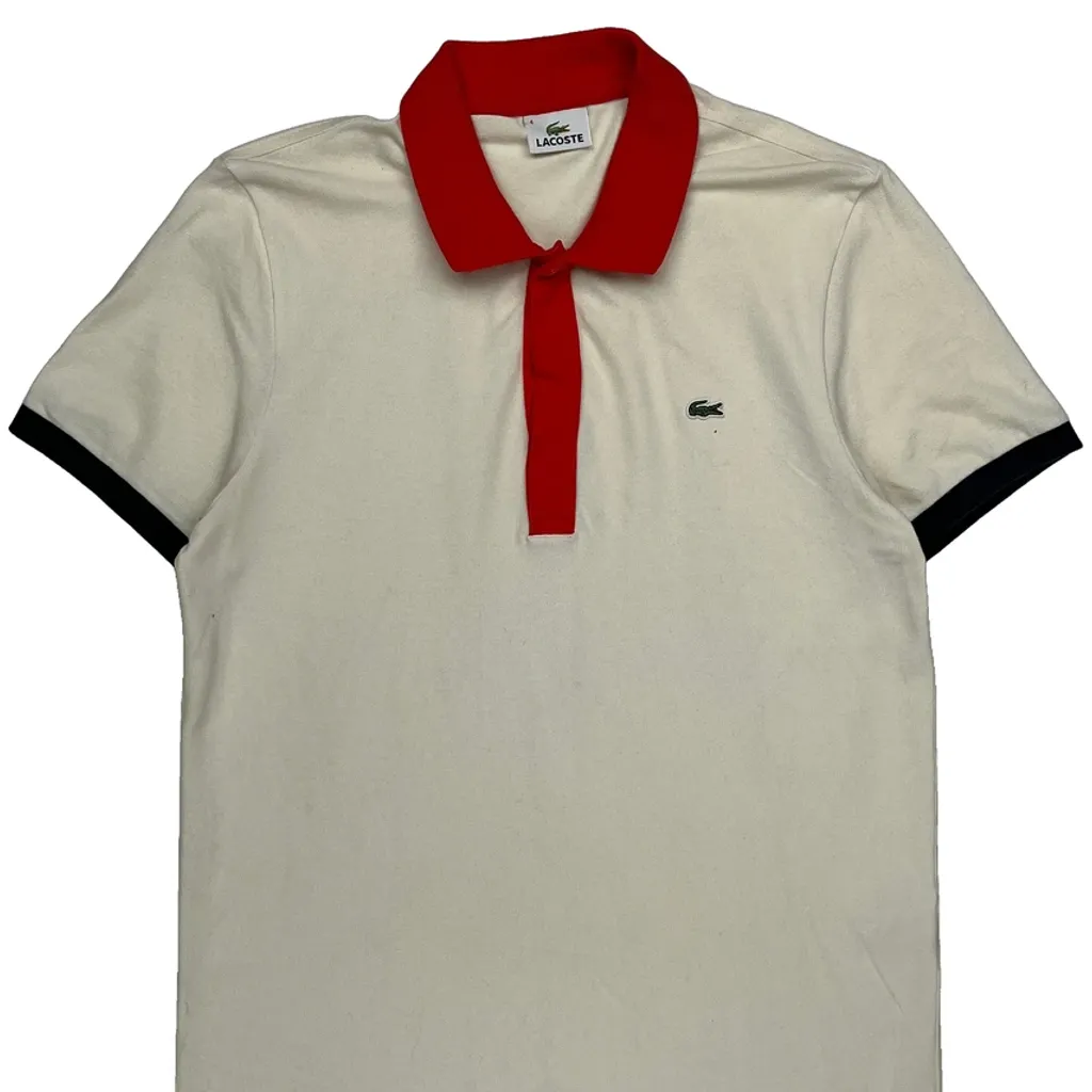 Lacoste Polo Shirt - Large Cream Cotton - Image 7