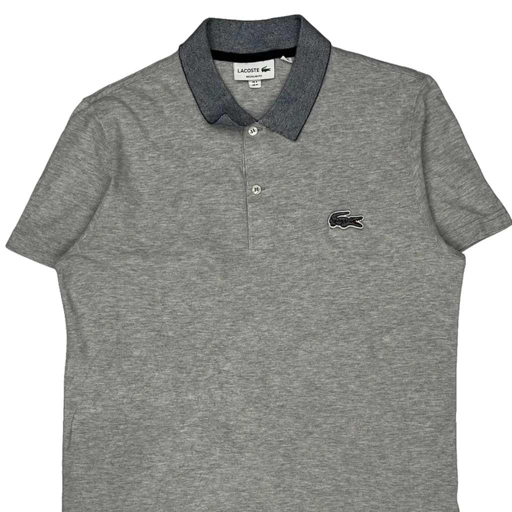 Lacoste Polo Shirt - Medium Grey Cotton - Image 5