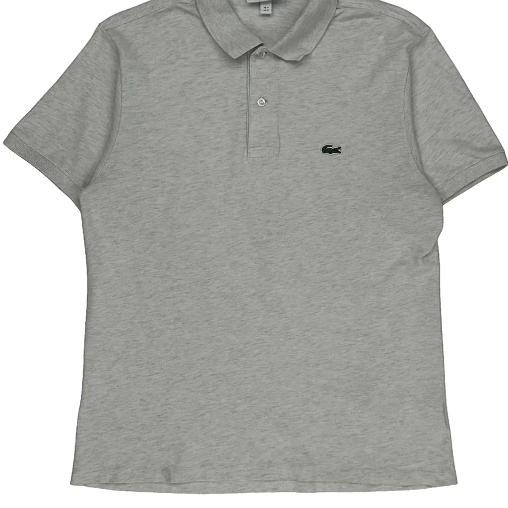 Lacoste Polo Shirt - Medium Grey Cotton - Image 4