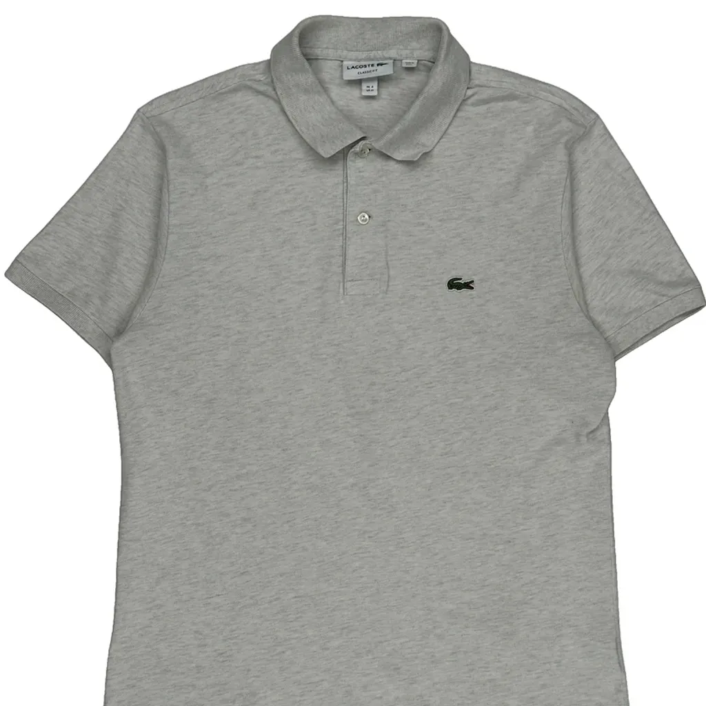 Lacoste Polo Shirt - Medium Grey Cotton - Image 5