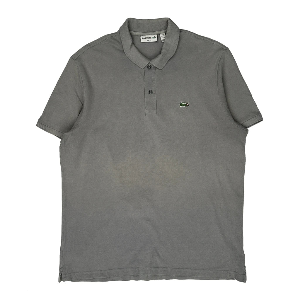 Lacoste Slim Fit Polo Shirt - 2XL Grey Cotton