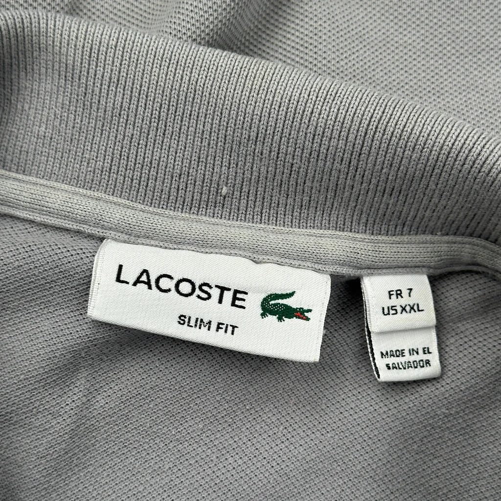 Lacoste Slim Fit Polo Shirt - 2XL Grey Cotton - Image 3