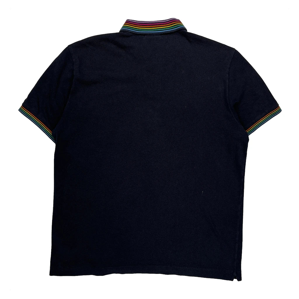 Lacoste Striped Polo Shirt - Large Navy Cotton - Image 2