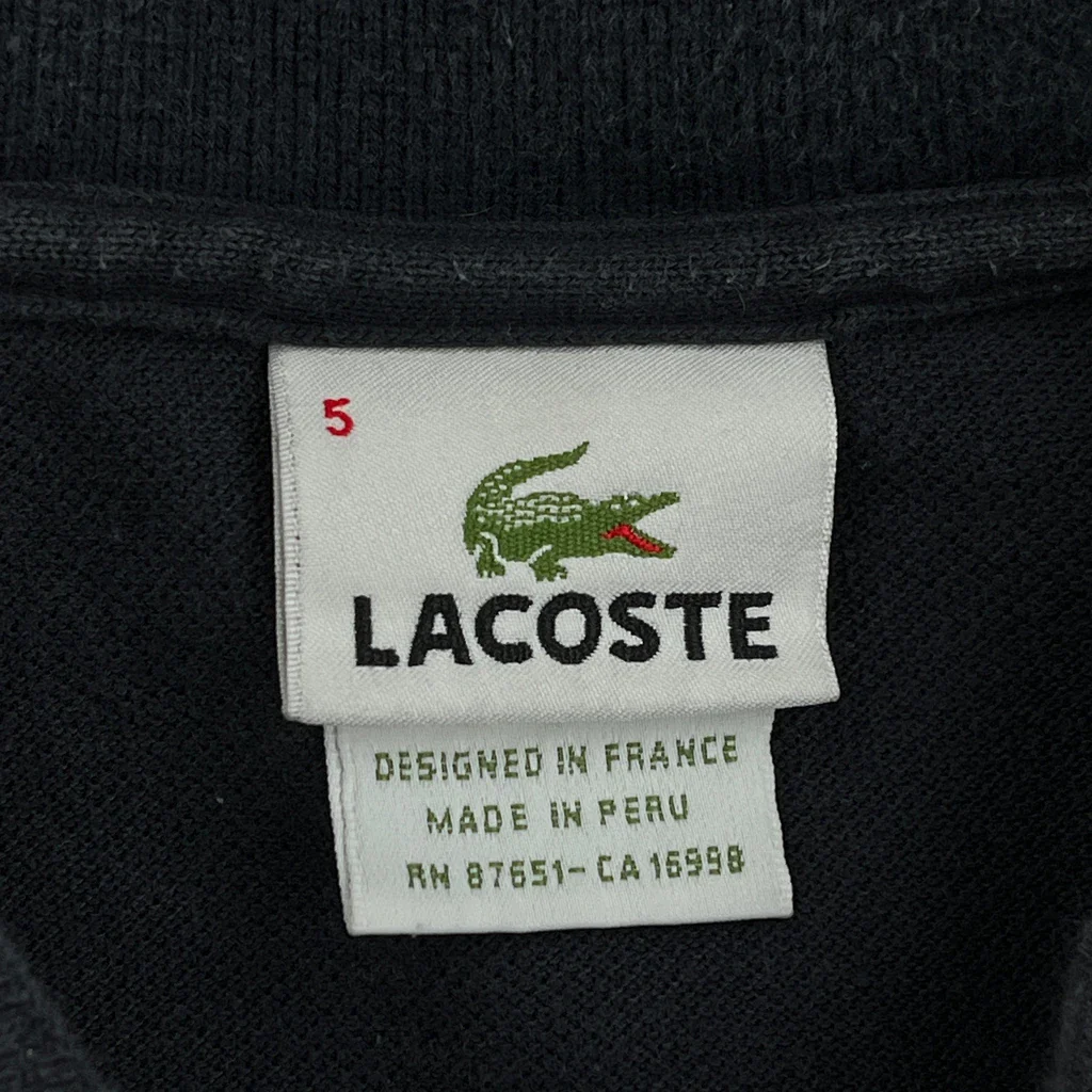 Lacoste Striped Polo Shirt - Large Navy Cotton - Image 3