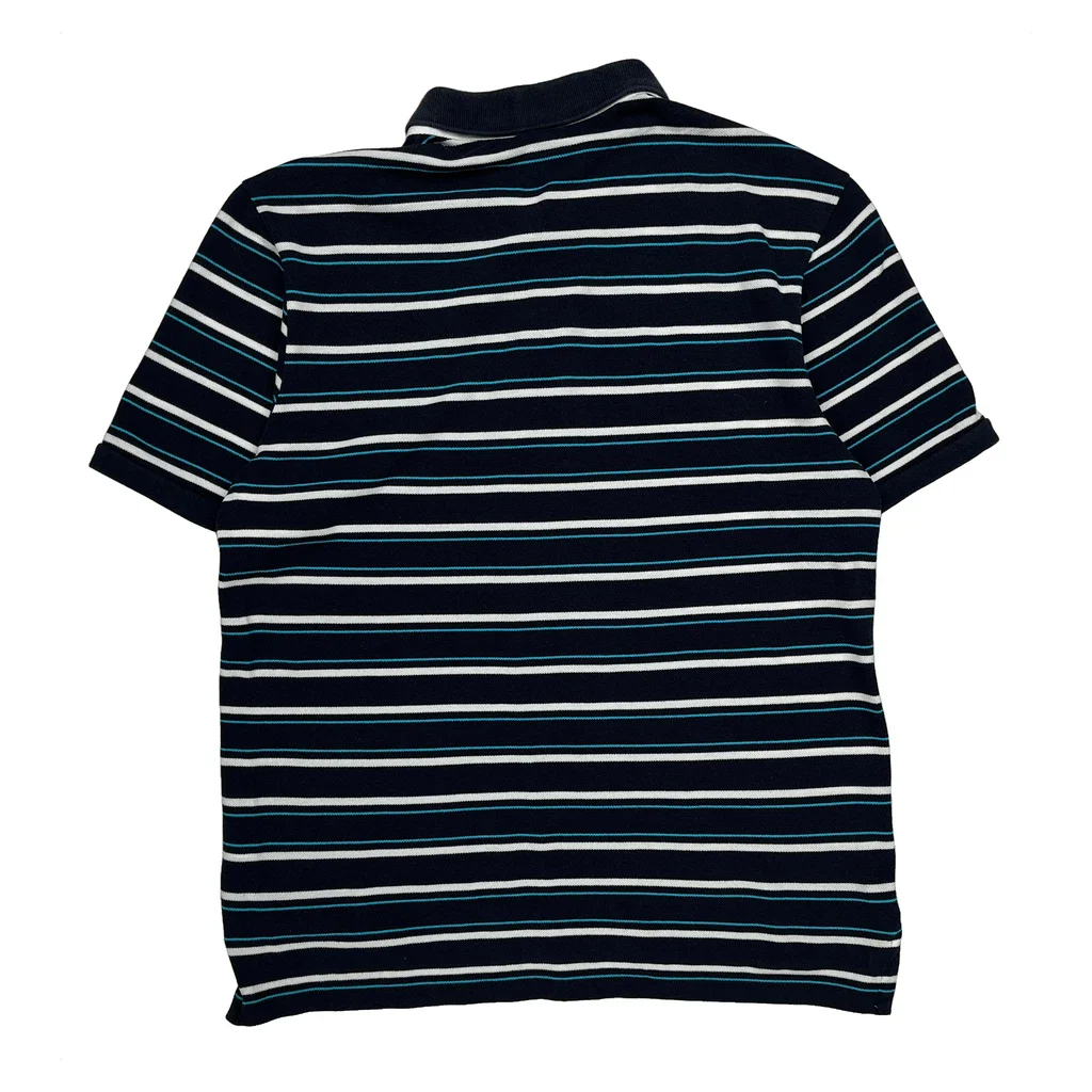 Lacoste Striped Polo Shirt - Large Navy Cotton - Image 2