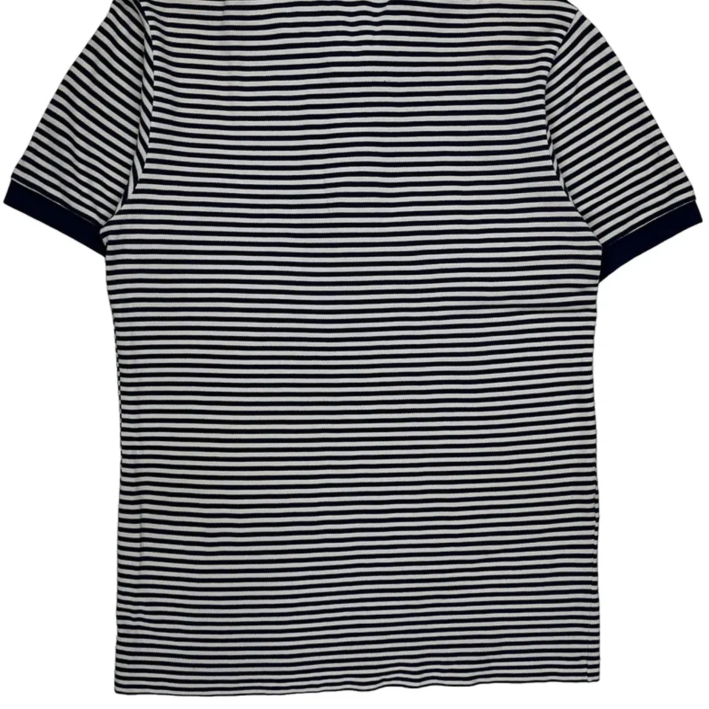 Lacoste Striped Polo Shirt - Medium Navy Cotton - Image 7