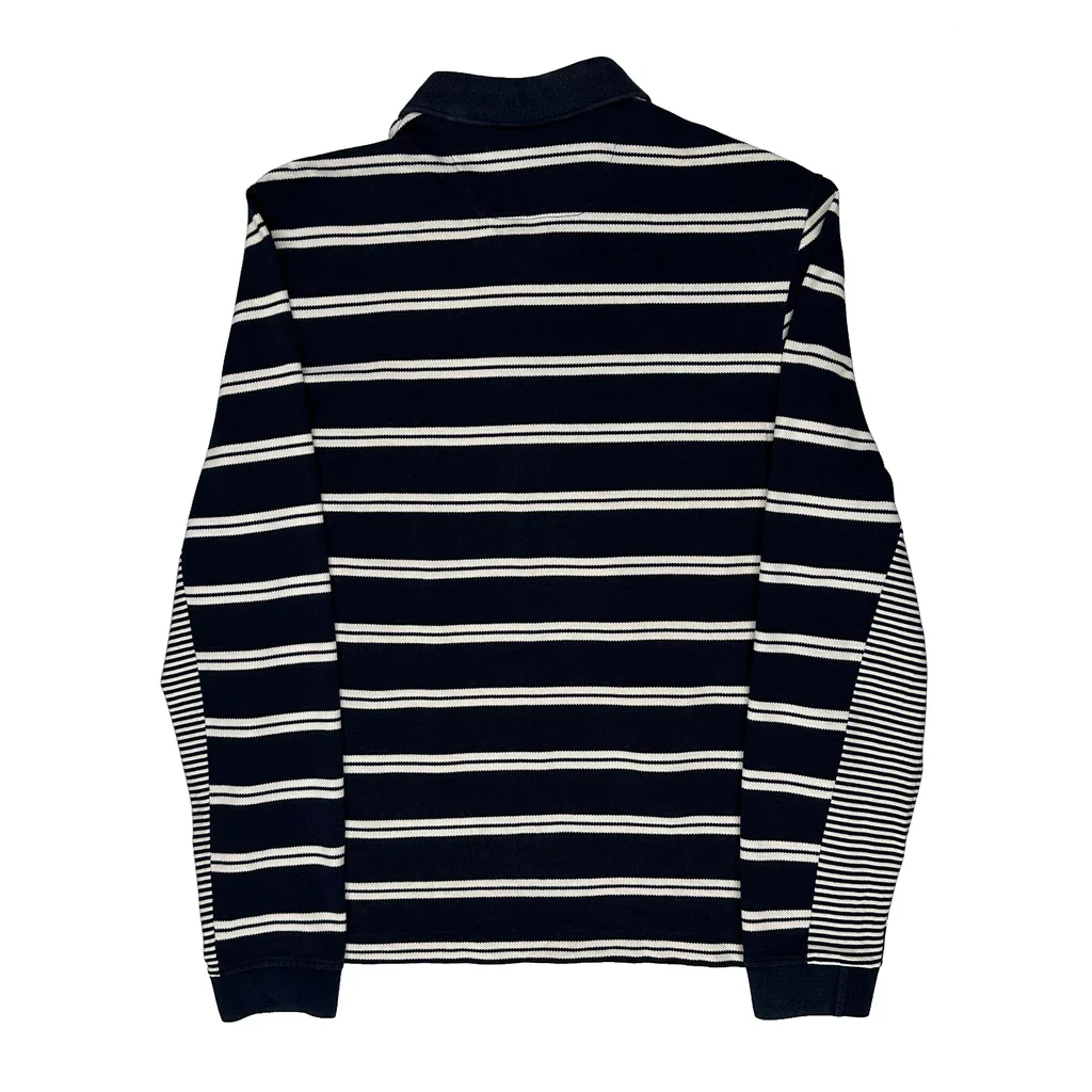 Lacoste Striped Polo Shirt - Medium Navy Cotton - Image 2