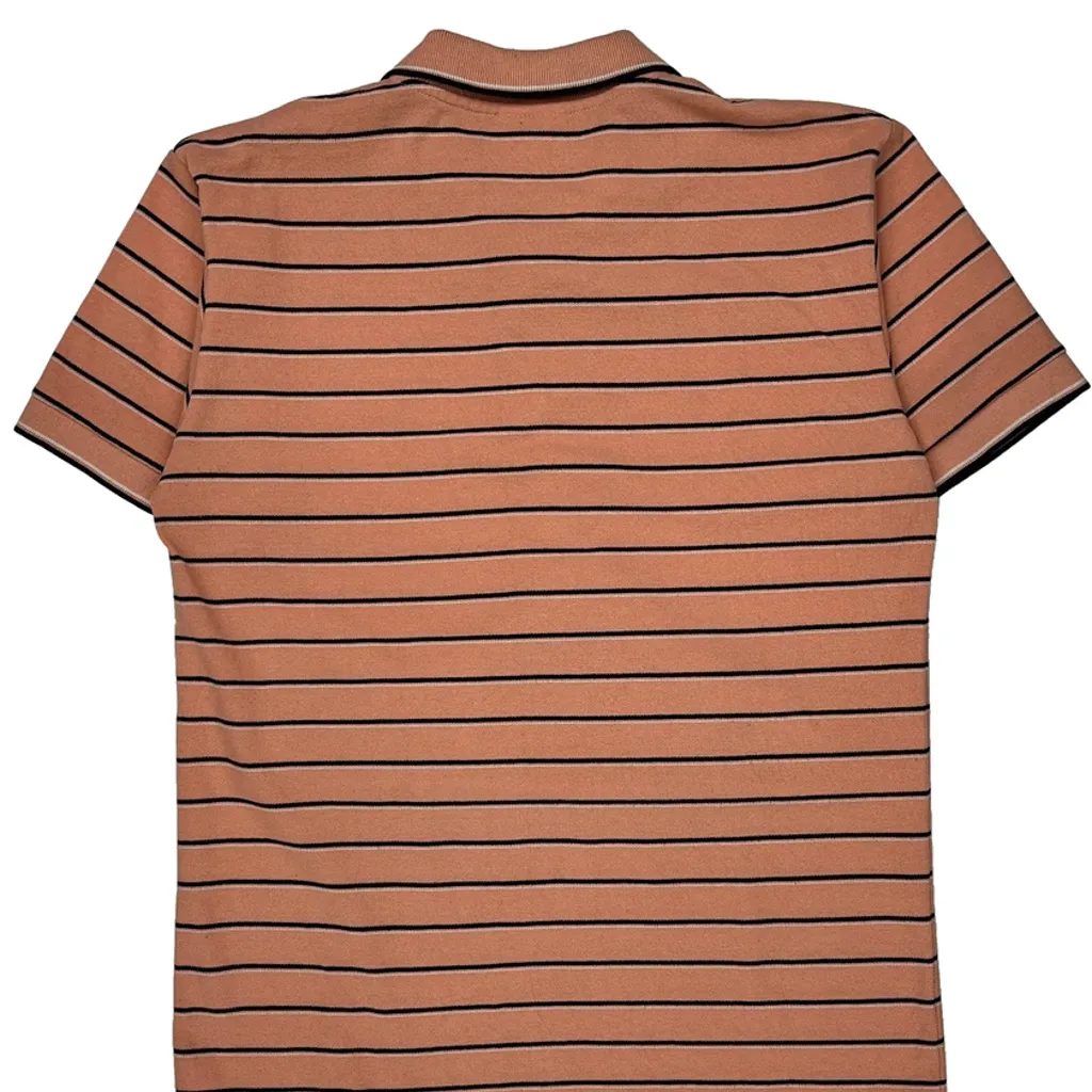 Lacoste Striped Polo Shirt - Medium Pink Cotton - Image 7