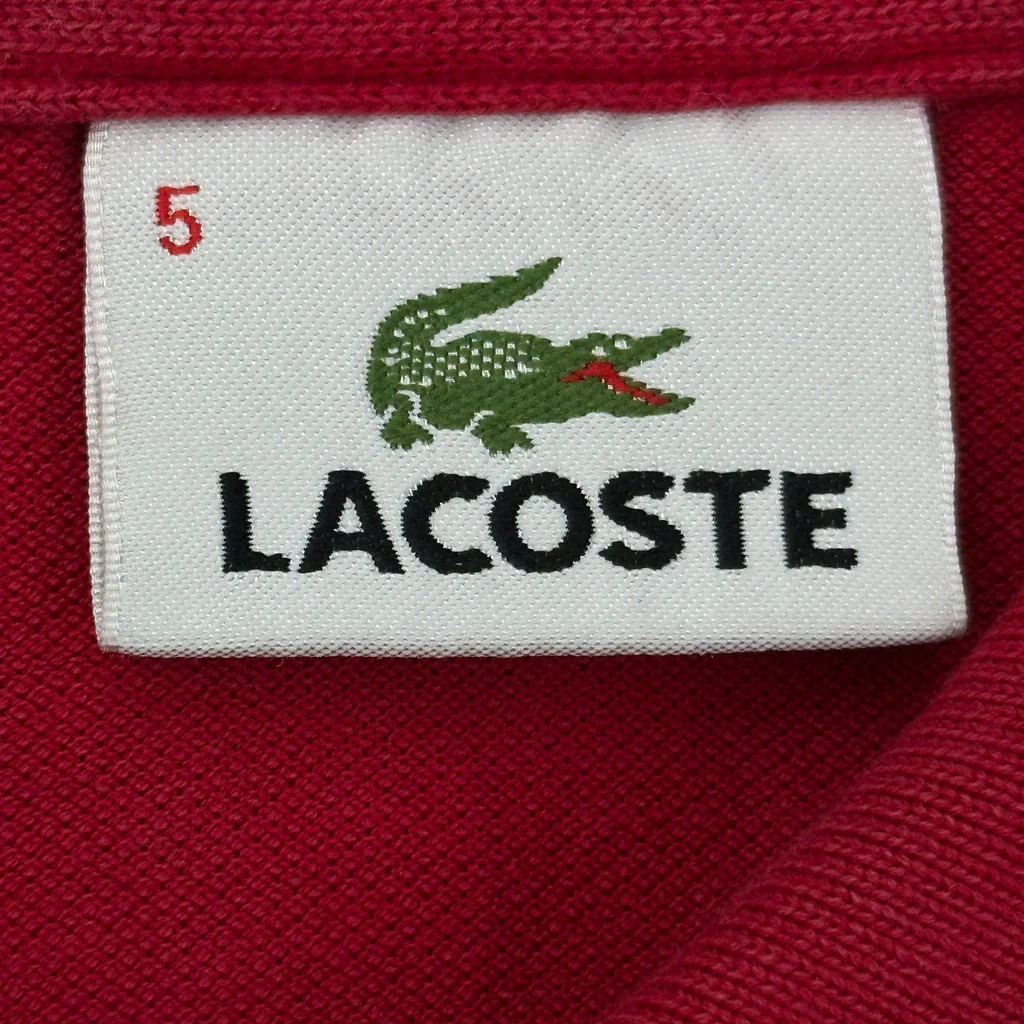 Lacoste Polo Shirt - Large Red Cotton - Image 3