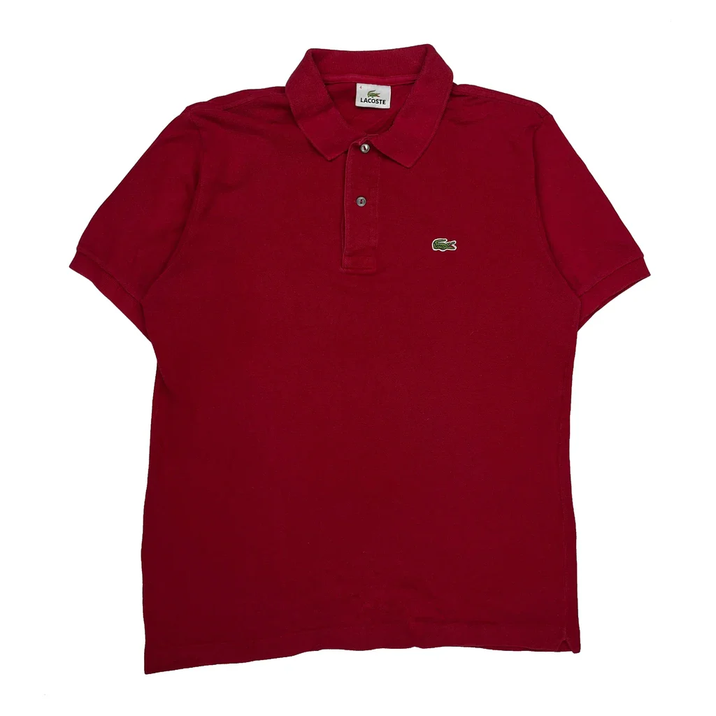 Lacoste Polo Shirt - Medium Red Cotton