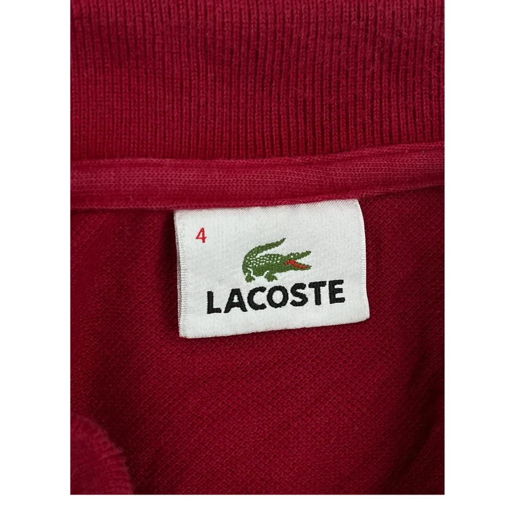 Lacoste Polo Shirt - Medium Red Cotton - Image 6
