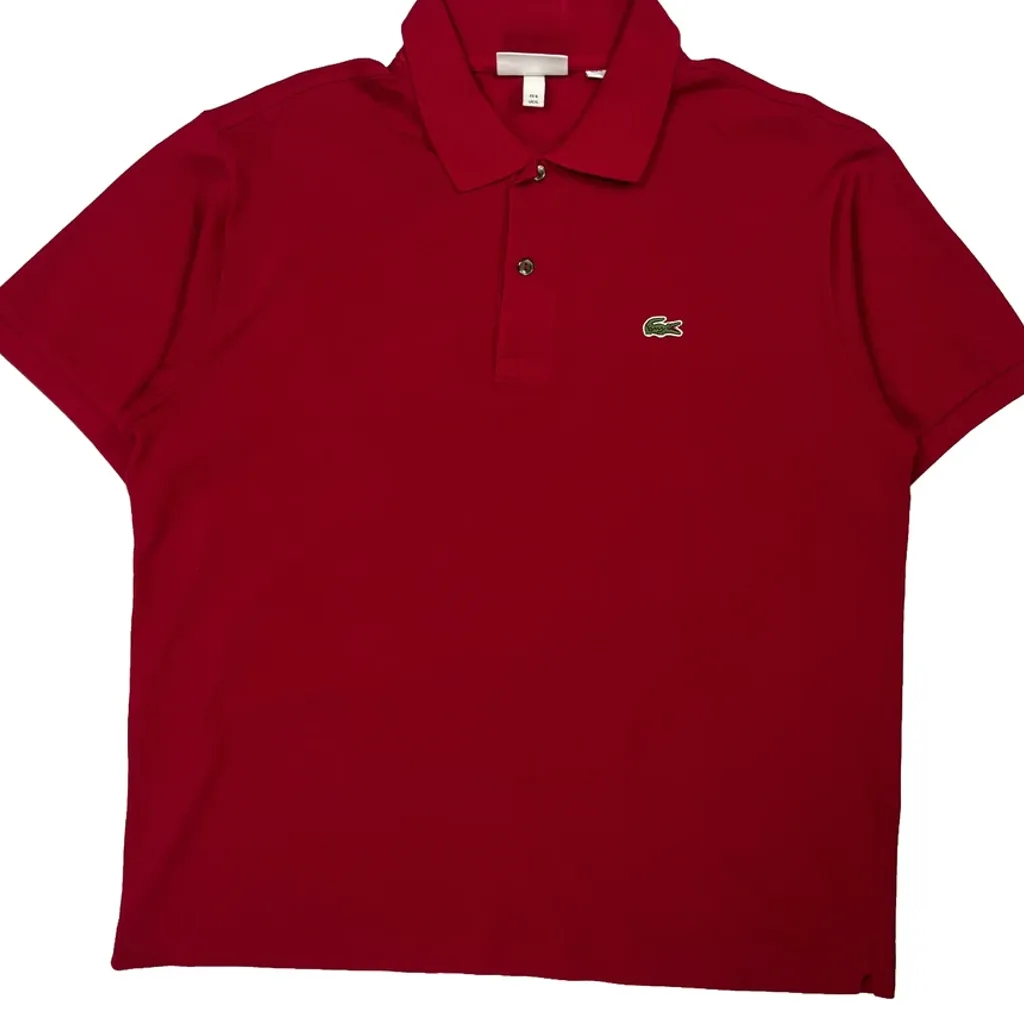Lacoste Polo Shirt - XL Red Cotton - Image 5