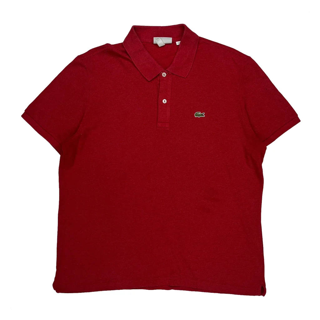 Lacoste Slim Fit Polo Shirt - 2XL Red Cotton