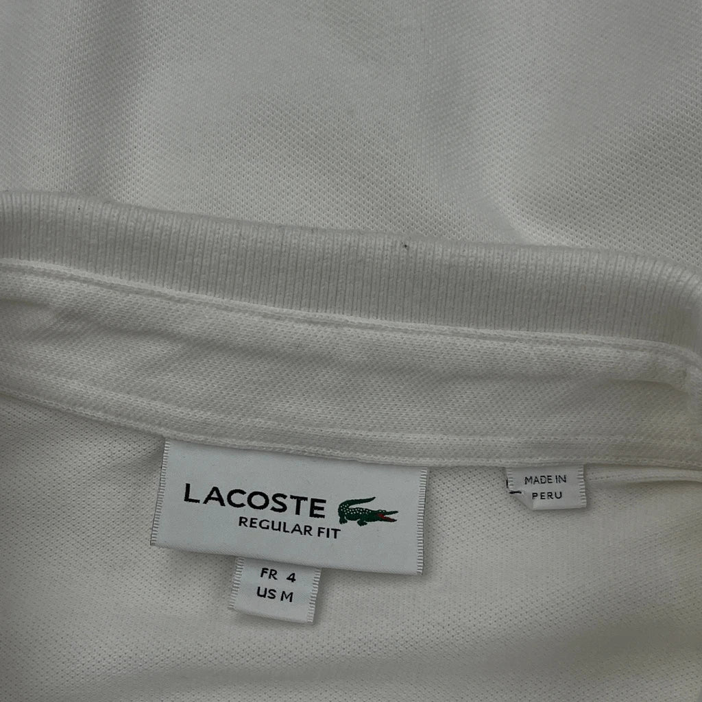 Lacoste Polo Shirt - Medium White Cotton - Image 3
