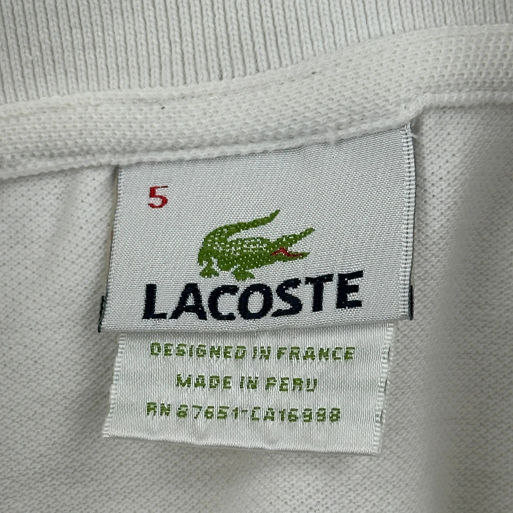 Lacoste Polo Shirt - Medium White Cotton - Image 3