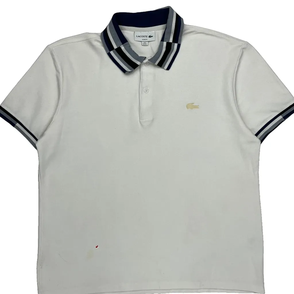 Lacoste Slim Fit Polo Shirt - XL White Cotton - Image 8