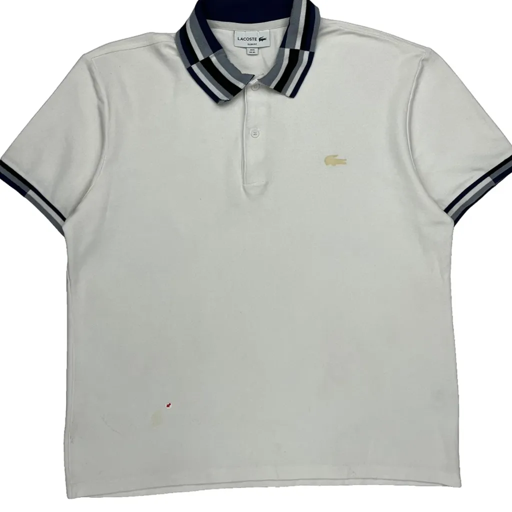 Lacoste Slim Fit Polo Shirt - XL White Cotton - Image 9