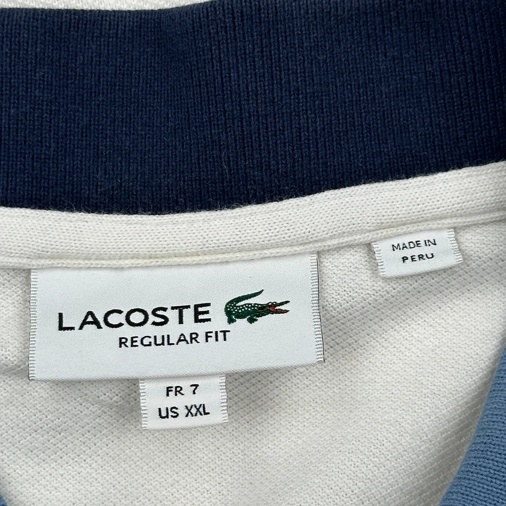 Lacoste Polo Shirt - 2XL White Cotton - Image 3