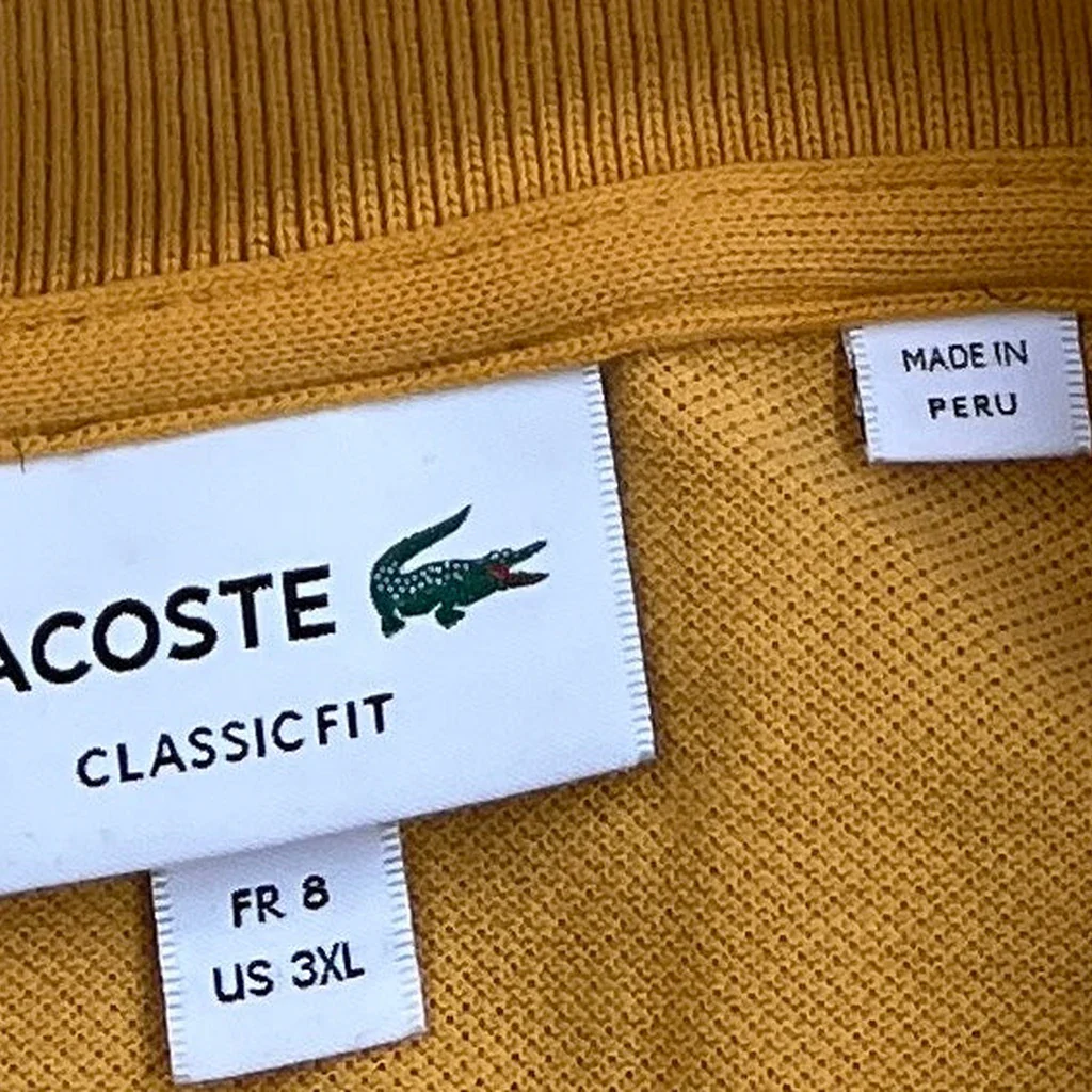 Lacoste Polo Shirt - 3XL Yellow Cotton - Image 5