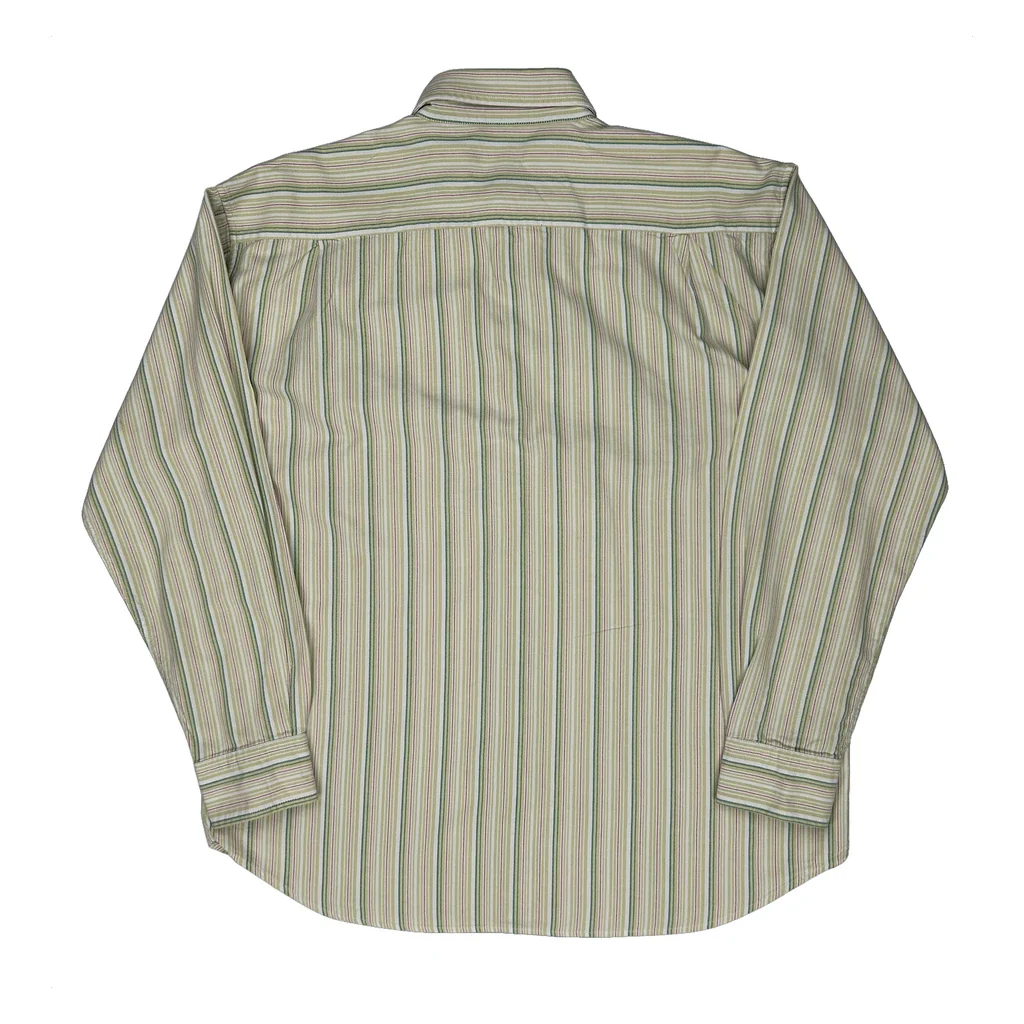 Lacoste Striped Shirt - Large Beige Cotton - Image 2
