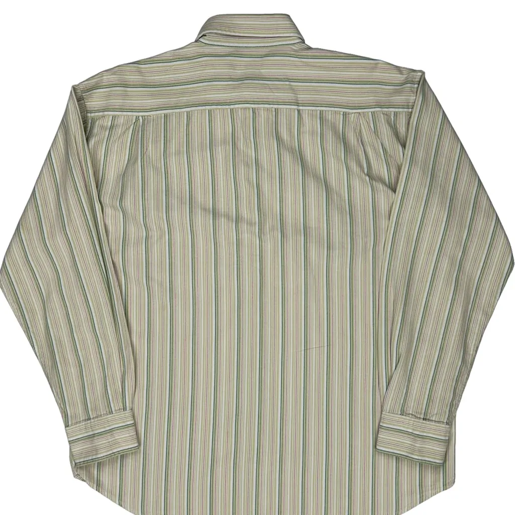 Lacoste Striped Shirt - Large Beige Cotton - Image 6
