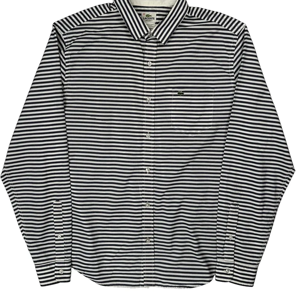 Lacoste Striped Shirt - 2XL Black & White Cotton - Image 4