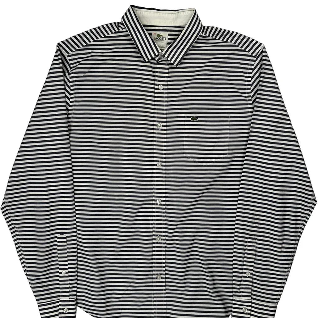 Lacoste Striped Shirt - 2XL Black & White Cotton - Image 5