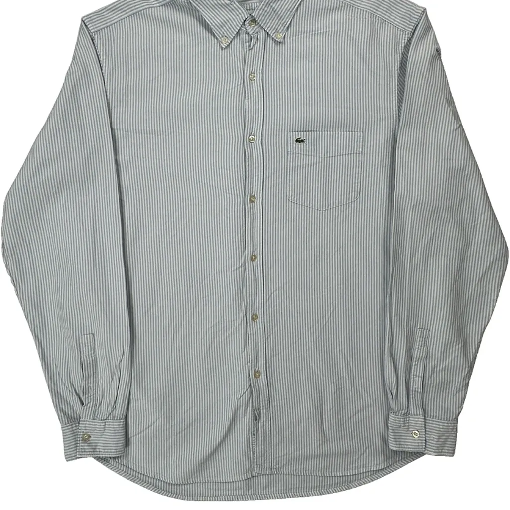Lacoste Striped Shirt - Large Blue Cotton - Image 4