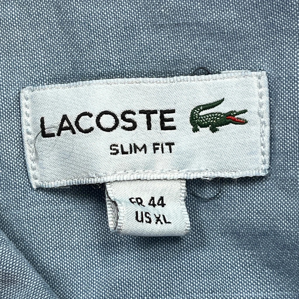 Lacoste Slim Fit Shirt - XL Blue Cotton - Image 3