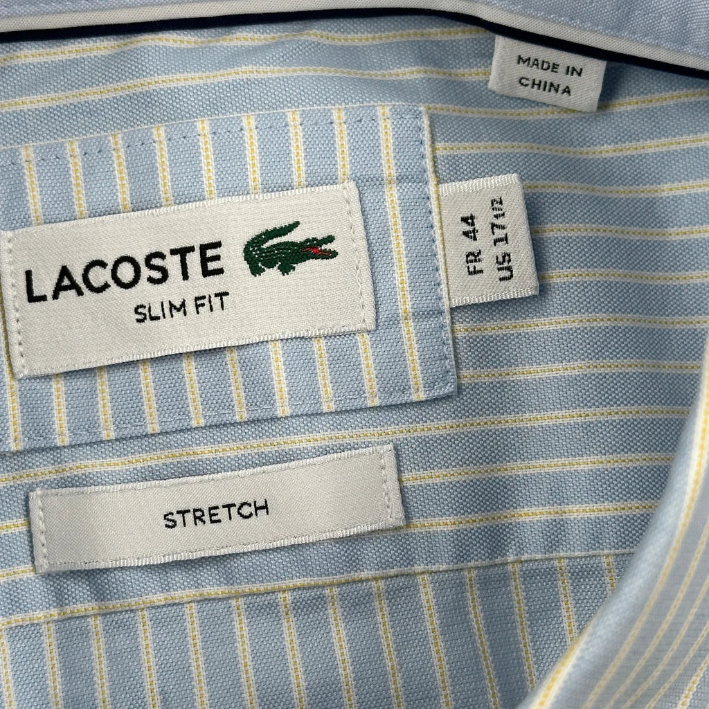 Lacoste Slim Fit Shirt - XL Blue Cotton - Image 3