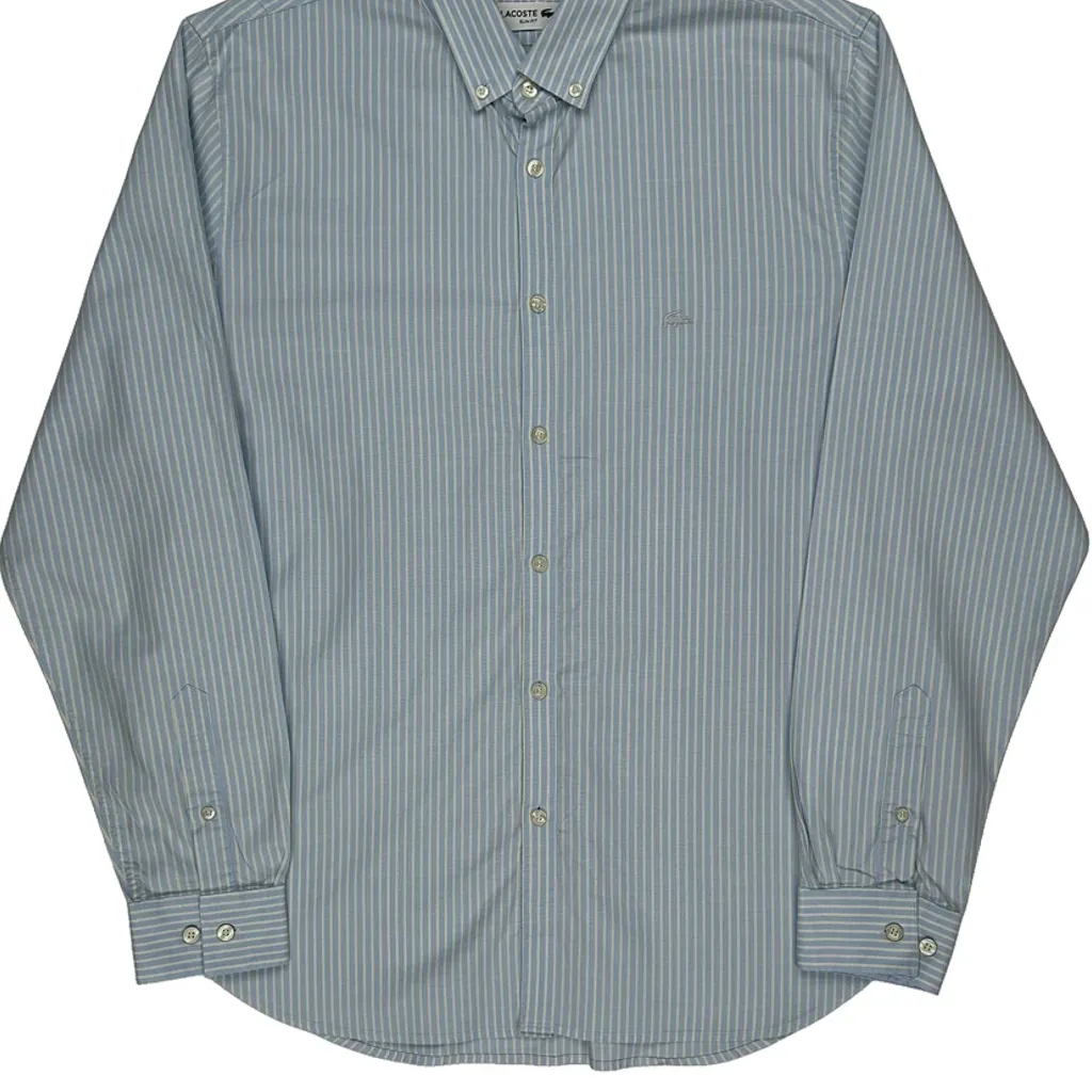 Lacoste Slim Fit Shirt - XL Blue Cotton - Image 5
