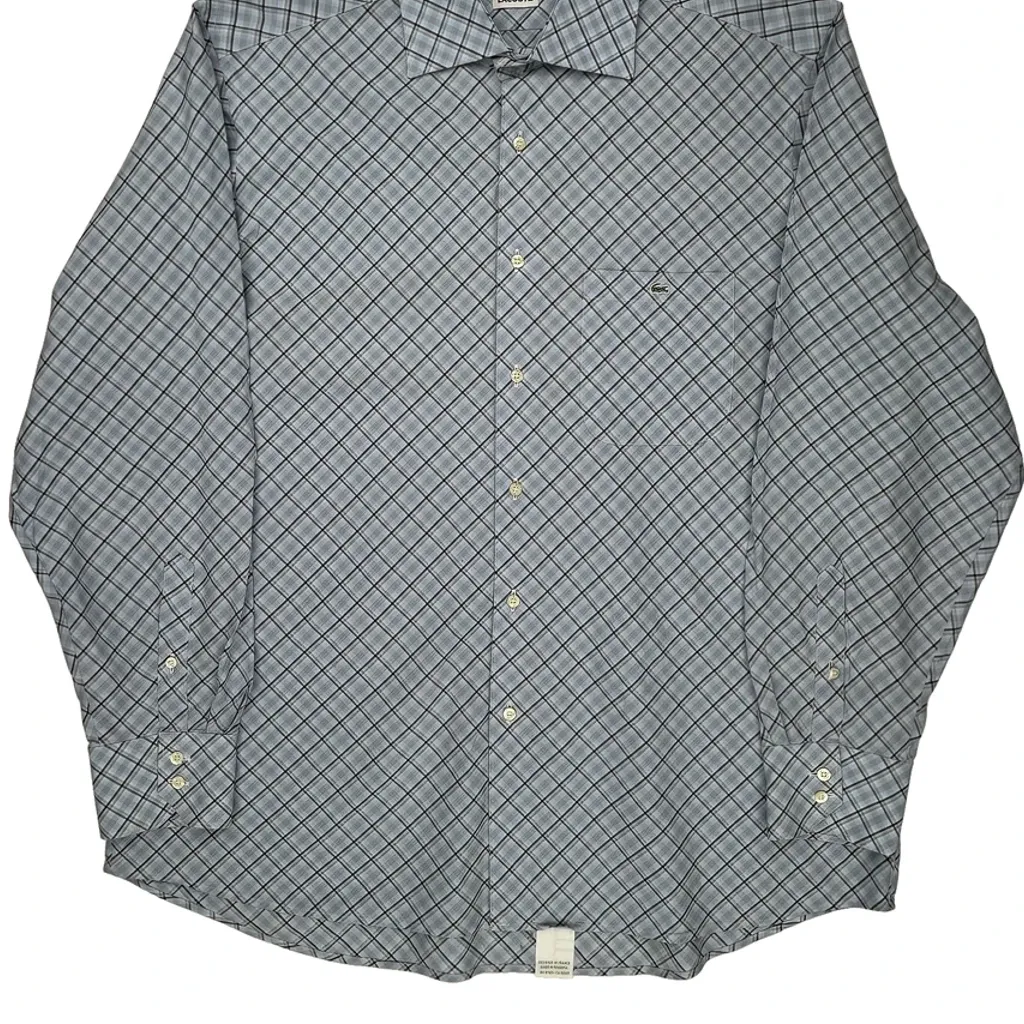 Lacoste Checked Shirt - 2XL Blue Cotton - Image 5