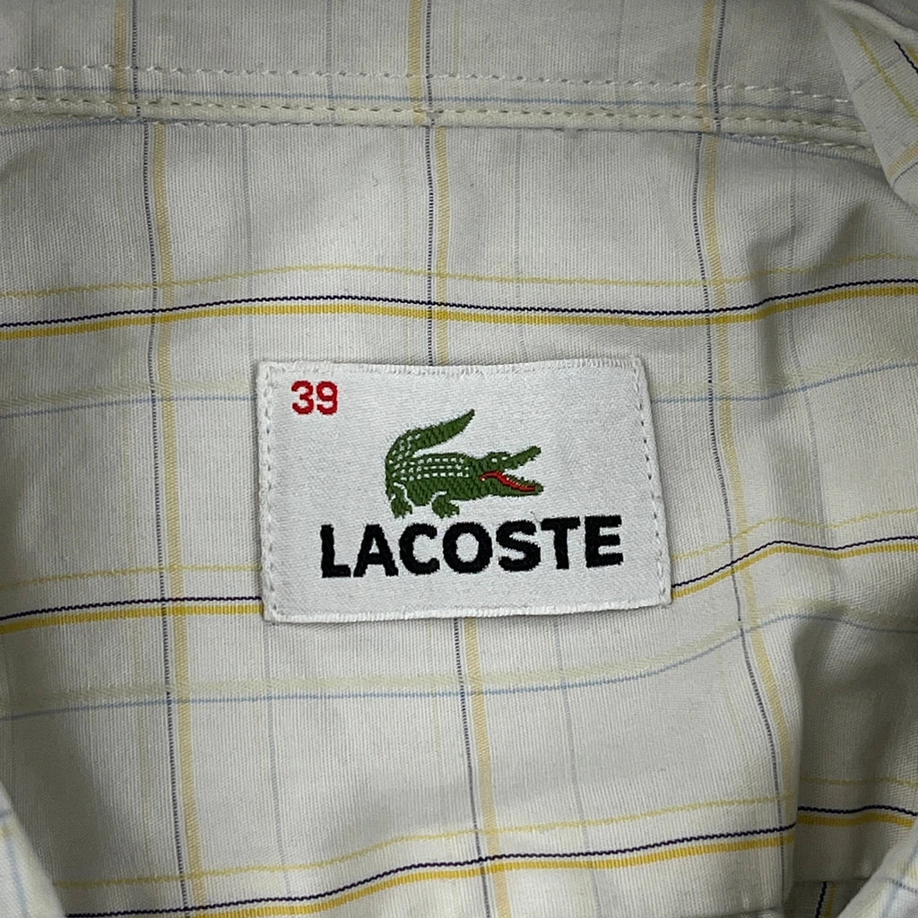 Lacoste Checked Shirt - Small Cream Cotton - Image 3