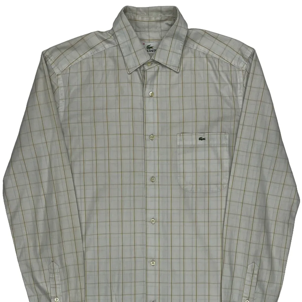 Lacoste Checked Shirt - Small Cream Cotton - Image 5