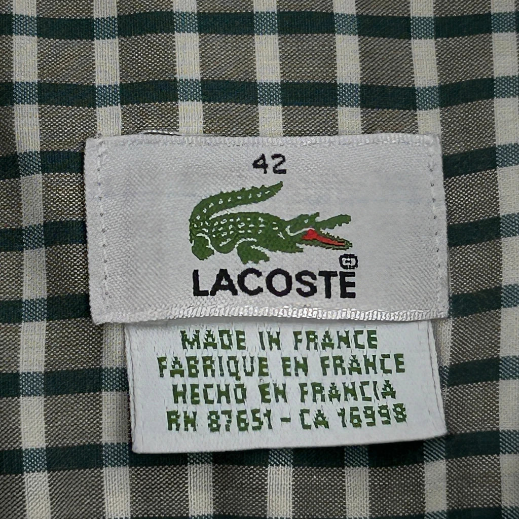 Lacoste Checked Shirt - Large Green Cotton - Image 3