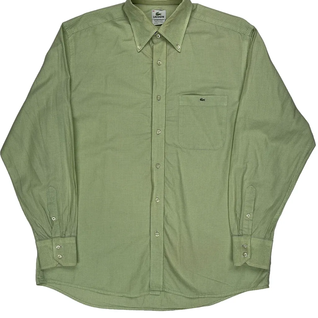 Lacoste Checked Shirt - Large Green Cotton - Image 5