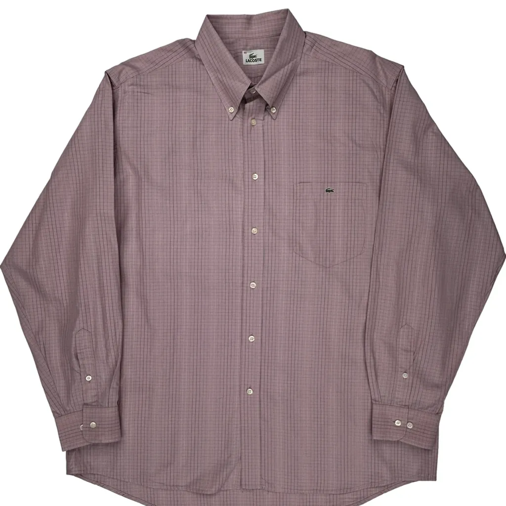 Lacoste Checked Shirt - 2XL Pink Cotton - Image 4