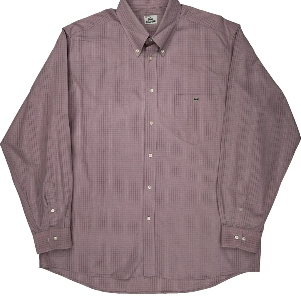 Lacoste Checked Shirt - 2XL Pink Cotton - Image 5