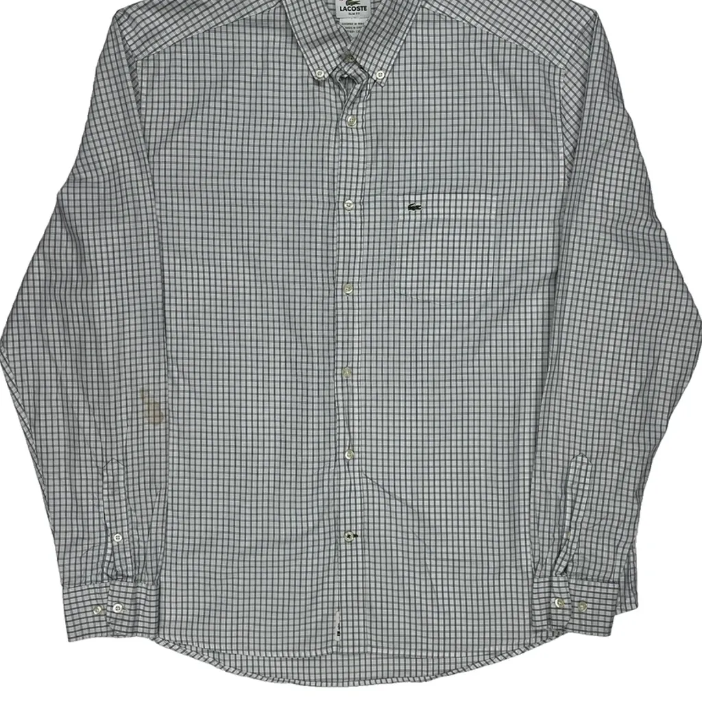 Lacoste Checked Shirt - Large White Cotton - Image 4