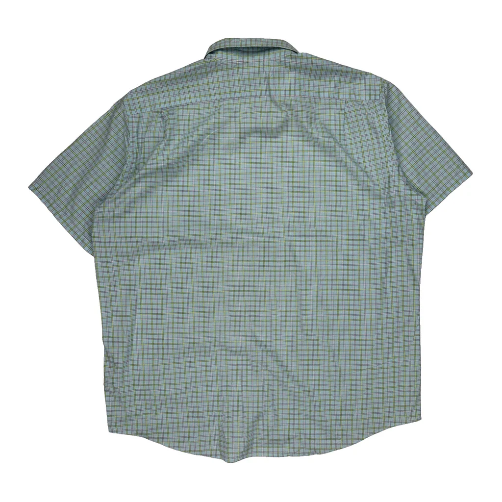 Lacoste Checked Short Sleeve Shirt - 2XL Blue Cotton - Image 2
