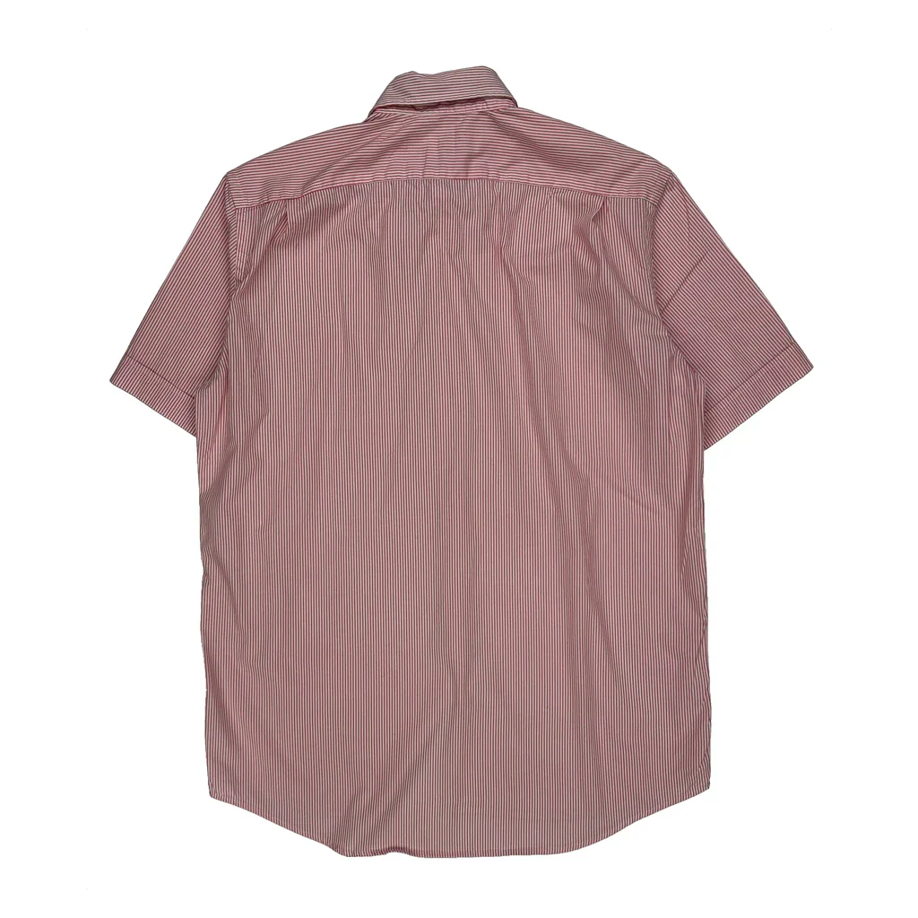 Lacoste Striped Short Sleeve Shirt - Medium Red Cotton - Image 2