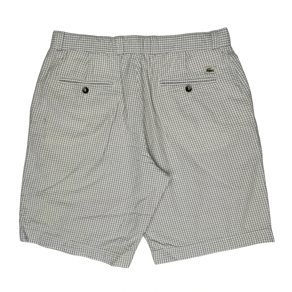 Lacoste Checked Shorts - 32W 9L Grey Cotton