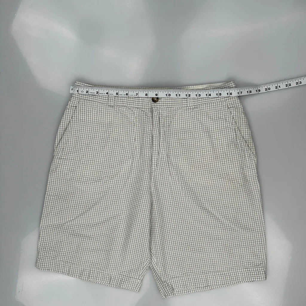 Lacoste Checked Shorts - 32W 9L Grey Cotton - Image 3