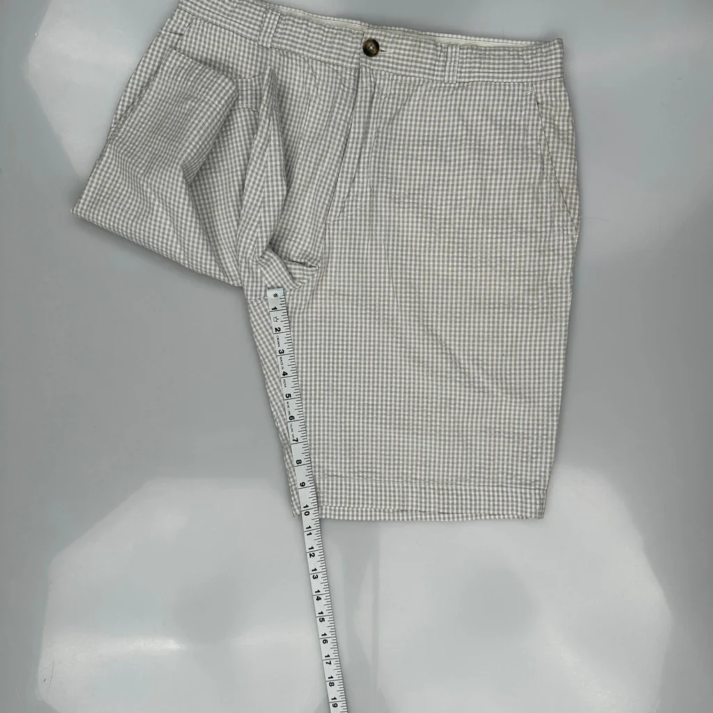Lacoste Checked Shorts - 32W 9L Grey Cotton - Image 5