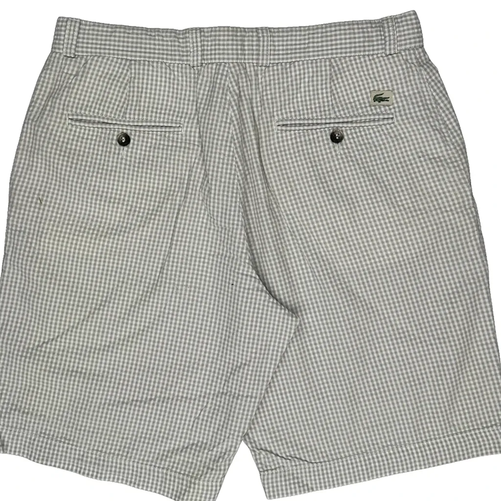 Lacoste Checked Shorts - 32W 9L Grey Cotton - Image 7